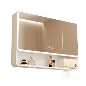 Muxing Badezimmer-Spiegelschrank, Spiegelschrank mit LED, Badspiegel mit Schrank, Wandmontierter Spiegelschrank