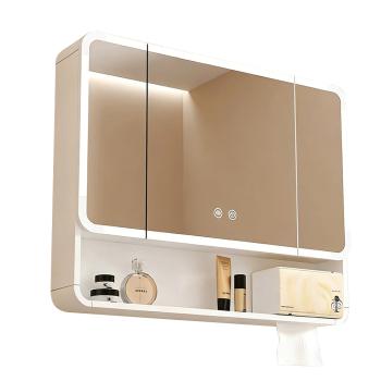 Muxing Badezimmer-Spiegelschrank, Spiegelschrank mit LED, Badspiegel mit Schrank, Wandmontierter Spiegelschrank