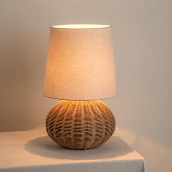 Preview: Muxing Tischlampe Nachttischlampe Schreibtischlampe Rattan-Tischlampe Bettlampe LED-Tischlampe Stimmungslicht