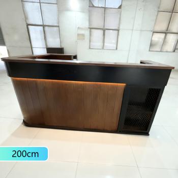 Muxing Maßanfertigung Bartisch Bar-Tresen Eckbartresen Gastronomie-Theke Restaurant-Bar Empfangstresen Braun