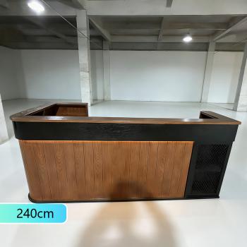 Muxing Maßanfertigung Bartisch Bar-Tresen Eckbartresen Gastronomie-Theke Restaurant-Bar Empfangstresen Braun