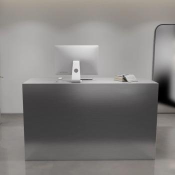 Muxing Bartheke, Kassentheke, Edelstahl-Bartheke, Metall-Bartheke, minimalistische Metall-Bartheke