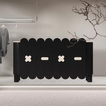 Muxing Kassentheke für Bekleidungsgeschäft, Kassentheke für Beautysalon, Empfangstheke, Rezeptionstheke, Gewerbetheke, Schwarze Theke