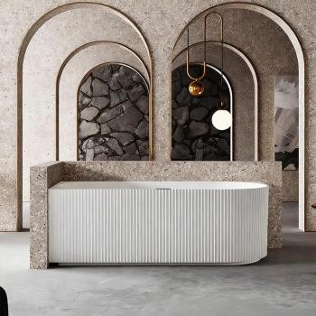 Muxing Badewanne, Acryl-Badewanne, freistehende Badewanne, Gestreifte Badewanne, LED-Badewanne