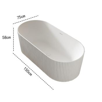 Muxing Badewanne, ovale Badewanne, freistehende Badewanne, Badewanne für das Badezimmer, gestreifte Badewanne, LED-Badewanne