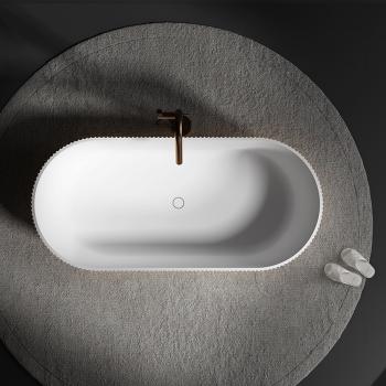 Muxing Badewanne, ovale Badewanne, freistehende Badewanne, Badewanne für das Badezimmer, gestreifte Badewanne, LED-Badewanne