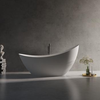 Muxing Badewanne, freistehende Badewanne, mondförmige Badewanne, Badewanne zum Baden, Badewanne für das Badezimmer