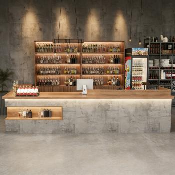 Preview: Muxing Rezeption, Bartheke, Kassentresen, Bar-Theke für Bars, Empfangstresen, gewerbliche Bartheke, Ecktheke