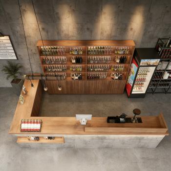 Preview: Muxing Rezeption, Bartheke, Kassentresen, Bar-Theke für Bars, Empfangstresen, gewerbliche Bartheke, Ecktheke