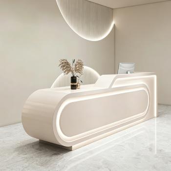 Preview: Muxing Bartheke, Theke, Empfangstheke, Geometrische Bartheke, Theke für Bekleidungsgeschäft, Bartheke für Schönheitskliniken