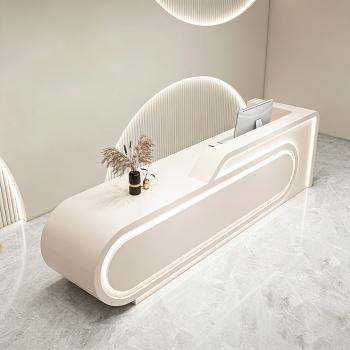 Preview: Muxing Bartheke, Theke, Empfangstheke, Geometrische Bartheke, Theke für Bekleidungsgeschäft, Bartheke für Schönheitskliniken