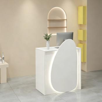 Preview: Muxing Bar Theke, Tresen, Empfangstheke, Bar Theke mit Runddesign, Kassentheke, kleine Bar Theke