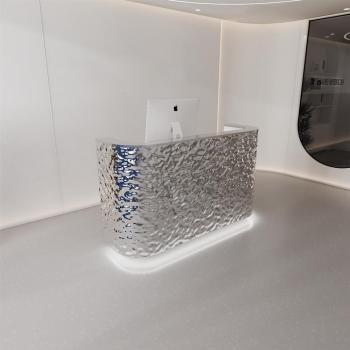 Preview: Muxing Runde Bartheke Kassentresen Hotel-Empfangstheke Wasserwellen-Design