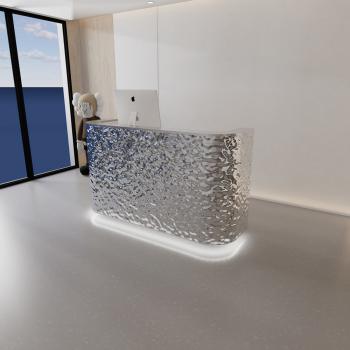 Preview: Muxing Runde Bartheke Kassentresen Hotel-Empfangstheke Wasserwellen-Design