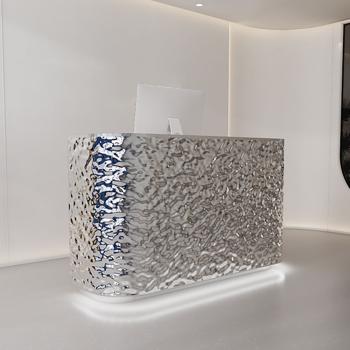 Preview: Muxing Runde Bartheke Kassentresen Hotel-Empfangstheke Wasserwellen-Design
