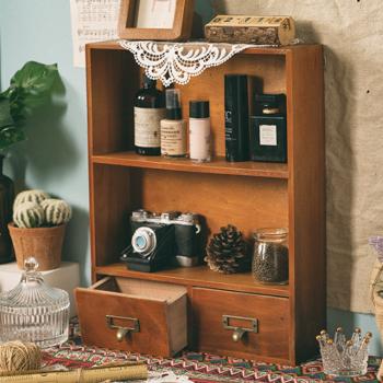 Großhandel B2B Haushalt Holz Vintage Schrank Schaukasten mit Schublade【AB339】
