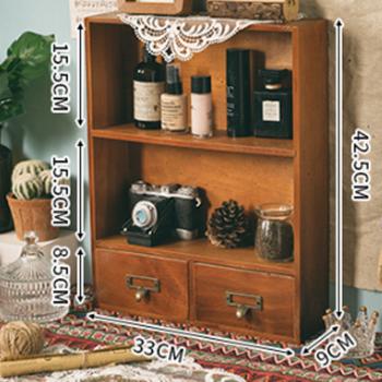 Großhandel B2B Haushalt Holz Vintage Schrank Schaukasten mit Schublade【AB339】
