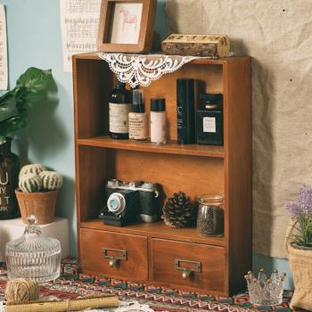 Großhandel B2B Haushalt Holz Vintage Schrank Schaukasten mit Schublade【AB339】