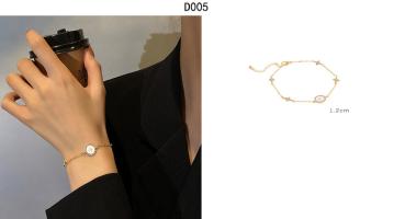 Großhandel B2B Koreanisches Vintage-Perlenarmband in D005 Gelbgold Sternen Armband