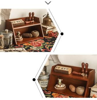 Großhandel B2B Vintage Schreibtisch Staukasten hölzerne Lagerung Kabinett schräg zwei Ebenen MS-9067