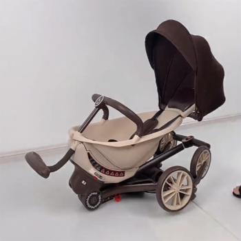 360Home Zusammenklappbarer Kinderwagen 1 in 2 Sitz- und Liege 【V18PLUS】Lila