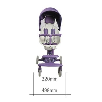 360Home Zusammenklappbarer Kinderwagen 1 in 2 Sitz- und Liege 【V18PLUS】Lila