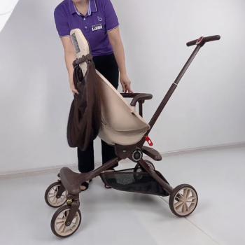 360Home Zusammenklappbarer Kinderwagen 1 in 2 Sitz- und Liege 【V18PLUS】Lila