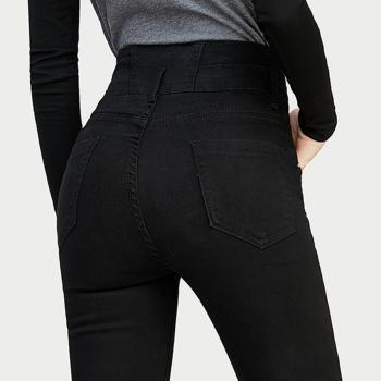 Großhandel B2B Schwarze High Waist Skinny Stretch Jeans Damenhosen Größe 29