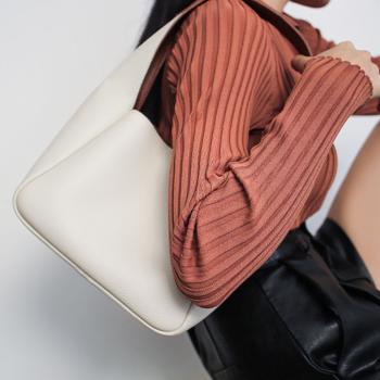 Großhandel B2B Echtes Leder Beuteltasche Korb Damenhandtasche Tragetasche Weiß