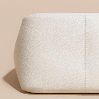 Großhandel B2B Echtes Leder Beuteltasche Korb Damenhandtasche Tragetasche Weiß