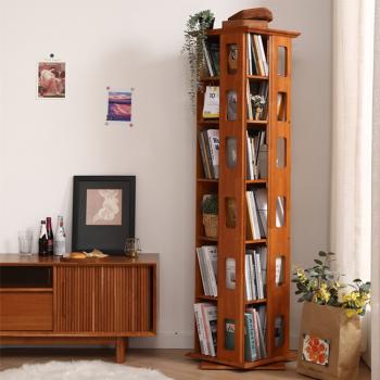 Großhandel B2B Massiv Holz Stehendes drehbares Bücherregal einfaches Regal