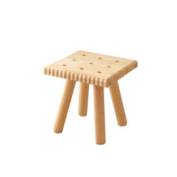 MuXing Kinderhocker, Schuhbank, Sofa Hocker, Beistellhocker, Fußhocker, Sitzhocker – Ideal für Wohnzimmer, Flur & Kinderzimmer Holzfarbe 24cm /BGD24/