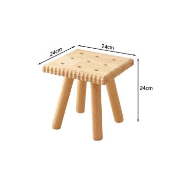 MuXing Kinderhocker, Schuhbank, Sofa Hocker, Beistellhocker, Fußhocker, Sitzhocker – Ideal für Wohnzimmer, Flur & Kinderzimmer Holzfarbe 24cm /BGD24/