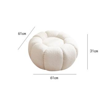 Muxing Drehbarer Sessel sofa Lounge-Sessel mit Hocker im Lammfellimitat – 2-teiliges Set, gemütlich & modern