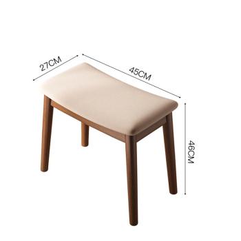 MuXing Schminktisch Hocker – Polsterhocker für Schlafzimmer, Schminkstuhl, Moderner Make-up Stuhl, Bequemer Sitzhocker Hellbraun L45*B27*H46cm /CXMAD46/