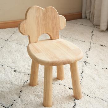 MuXing Kinderstuhl mit Rückenlehne – Kinderhocker, Stuhl für Kleinkinder, Niedriger Hocker, für Kinderzimmer & Vorschule Holzfarbe L26*H45cm