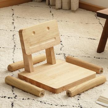 MuXing Kinderstuhl mit Rückenlehne – Kinderhocker, Stuhl für Kleinkinder, Niedriger Hocker, für Kinderzimmer & Vorschule Holzfarbe L26*H45cm