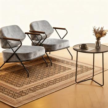 MuXing Einzelstuhl für Wohnzimmer, Lazy Chair, Loungesessel, Relaxstuhl, Komfortabler Sessel, Lesesessel, Stuhl Grau L73*B68*H83cm【ZH-8156】