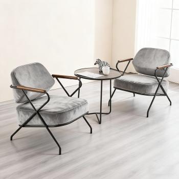 MuXing Einzelstuhl für Wohnzimmer, Lazy Chair, Loungesessel, Relaxstuhl, Komfortabler Sessel, Lesesessel, Stuhl Grau L73*B68*H83cm【ZH-8156】