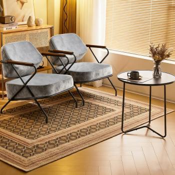 MuXing Einzelstuhl für Wohnzimmer, Lazy Chair, Loungesessel, Relaxstuhl, Komfortabler Sessel, Lesesessel, Stuhl Grau L73*B68*H83cm【ZH-8156】