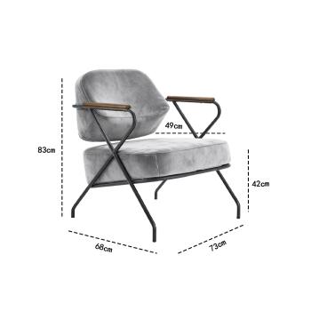 MuXing Einzelstuhl für Wohnzimmer, Lazy Chair, Loungesessel, Relaxstuhl, Komfortabler Sessel, Lesesessel, Stuhl Grau L73*B68*H83cm【ZH-8156】