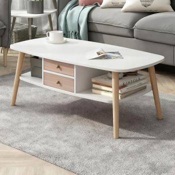 Preview: Muxing  Couchtisch Wohnzimmermöbel Couchtisch mit Schubladen kleiner Couchtisch schlichter Couchtisch 100*50*42cm