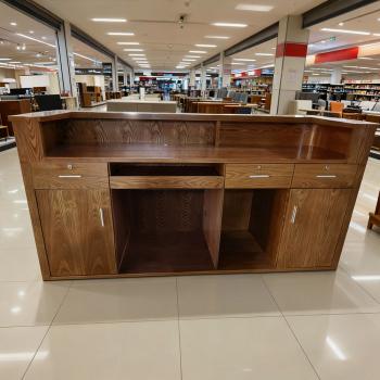 Muxing Bartheke,Empfangstheke mit LED-Beleuchtung,Bar-Möbel,  Rezeptionstresen, Verkaufstheke,Kassentisch,Theke Braun