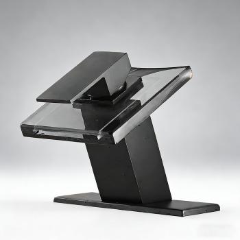 Preview: Muxing Küchenarmatur, Wasserhahn,  Badarmatur,  Warm- und Kaltwasserhahn, Spültischarmatur, moderne Armatur,Küchen Waschtischarmatur Schwarz 【LT-004】