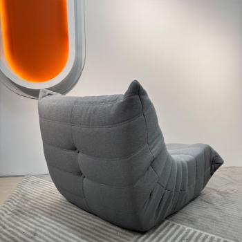 Muxing Relax Einzel Sofa Sessel Chillsessel mit Hocker Grau