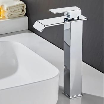 Muxing Waschtischarmatur Hoch Wasserfall Wasserhahn Wasserhahn Bad  Einhebelmischer Waschtischarmatur 304 Edelstahl Chorm