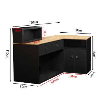 Muxing Theke Ladentheke Ecktheke Ladentresen Verkaufstisch Verkaufstheke Kassentisch Empfang Rezeption 150x50x110cm 【JZXZJ2555】