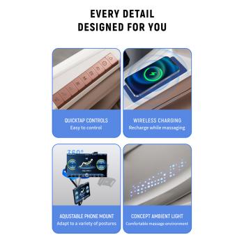 Muxing Massagesessel,Massagestuhl Zero Gravity für Ganzkörper, mit Heizung, SL Track,Thai Stretch Massagestuhl, Bluetooth 3D Surround Musik【GH-L001】