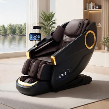 Muxing Massagesessel,Massagestuhl Zero Gravity für Ganzkörper, mit Heizung, SL Track,Thai Stretch Massagestuhl, Bluetooth 3D Surround Musik【GH-L001】