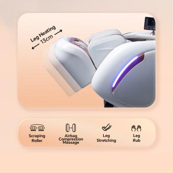 Muxing Massagesessel, Zero Gravity Funktion,Bluetooth und Heizung,Massagestuhl Relaxsessel mit Wärmefunktion,Massagestuhl mit SL-Schiene weiß【GH-L11】